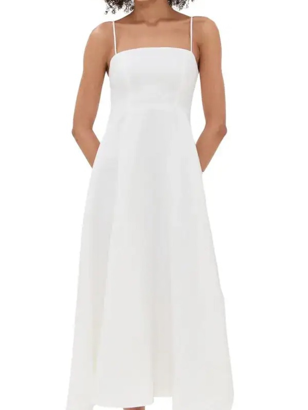 Reformation White Strapless Maxi Dress with Spaghetti Straps